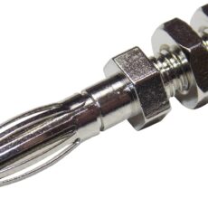 Sigurnosni utikac konektor, pravi utikac, precnik kontakta: 4 mm, srebrna boja Tru Components TC-R8-B2H