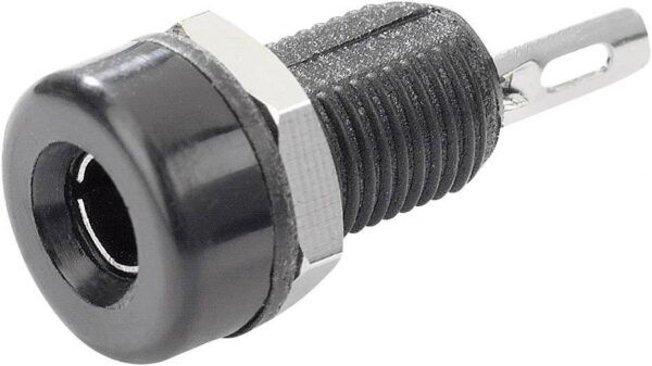 Laboratorijska uticnica, uticnica, vertikalna instalacija, precnik kontakta: 4 mm, crna boja Tru Components TC-R1-16A Crna