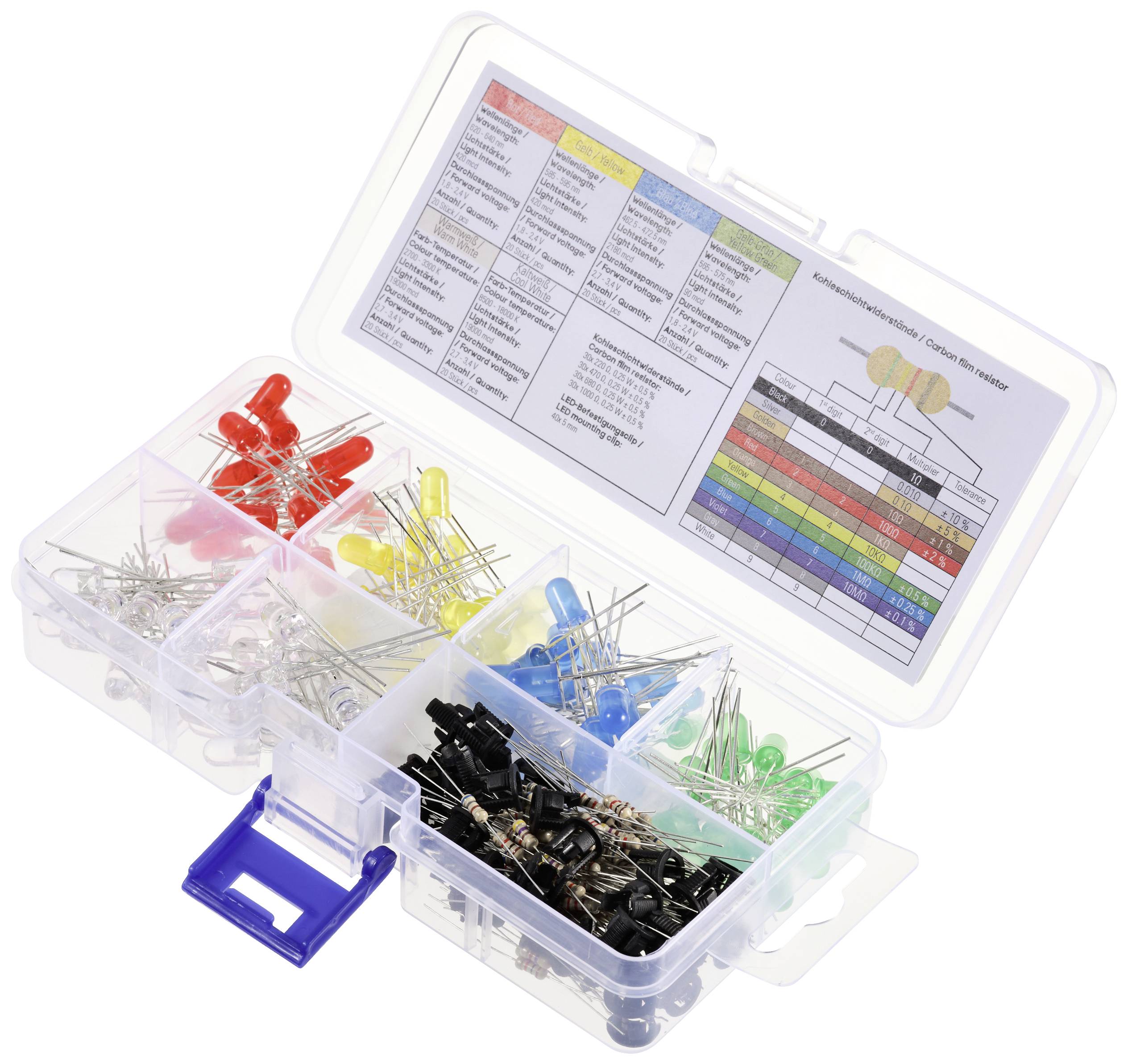 Tru Components difuzna LED crvena, zuta, plava, zuto-zelena, toplo bela, hladno bela okrugla 5 mm 90 mcd, 420 mcd, 2180 mcd, 19000 mcd 30 20 mA 1,8 V, 2,4 V, 3,4 V,