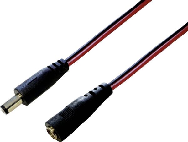 Tru Components 1582277 niskonaponski produzni kabl niskonaponski muski konektor - niskonaponski zenski konektor 5,5 mm 2,1 mm 5,5 mm 2,1 mm