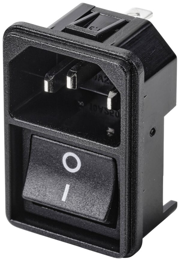 Tru Components TC-10088380 IEC konektor muski konektor za ugradnju, vertikalni Ukupan broj polova: 3 10 A crni
