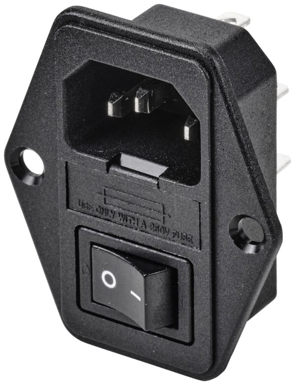 Tru Components TC-10088400 IEC konektor muski konektor za ugradnju, vertikalni Ukupan broj polova: 3 10 A crni
