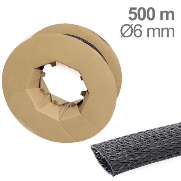 Tru Components TC-12352528 T24CA035 pleteno crevo crni poliester 4 do 8,5 mm 500 m