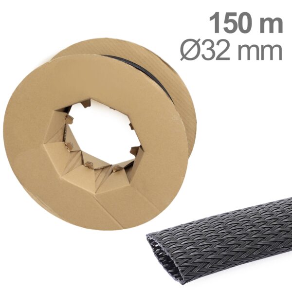 Tru Components TC-12352556 T24CA042 pleteno crevo crni poliester 20 do 55 mm 150 m