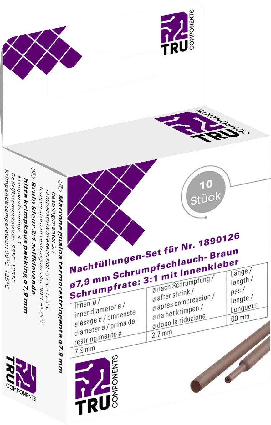 Tru Components T1807CA007F termoskupljajuca cev sa braon lepkom 7,90 mm 2,60 mm Odnos skupljanja: 2:1 10 kom
