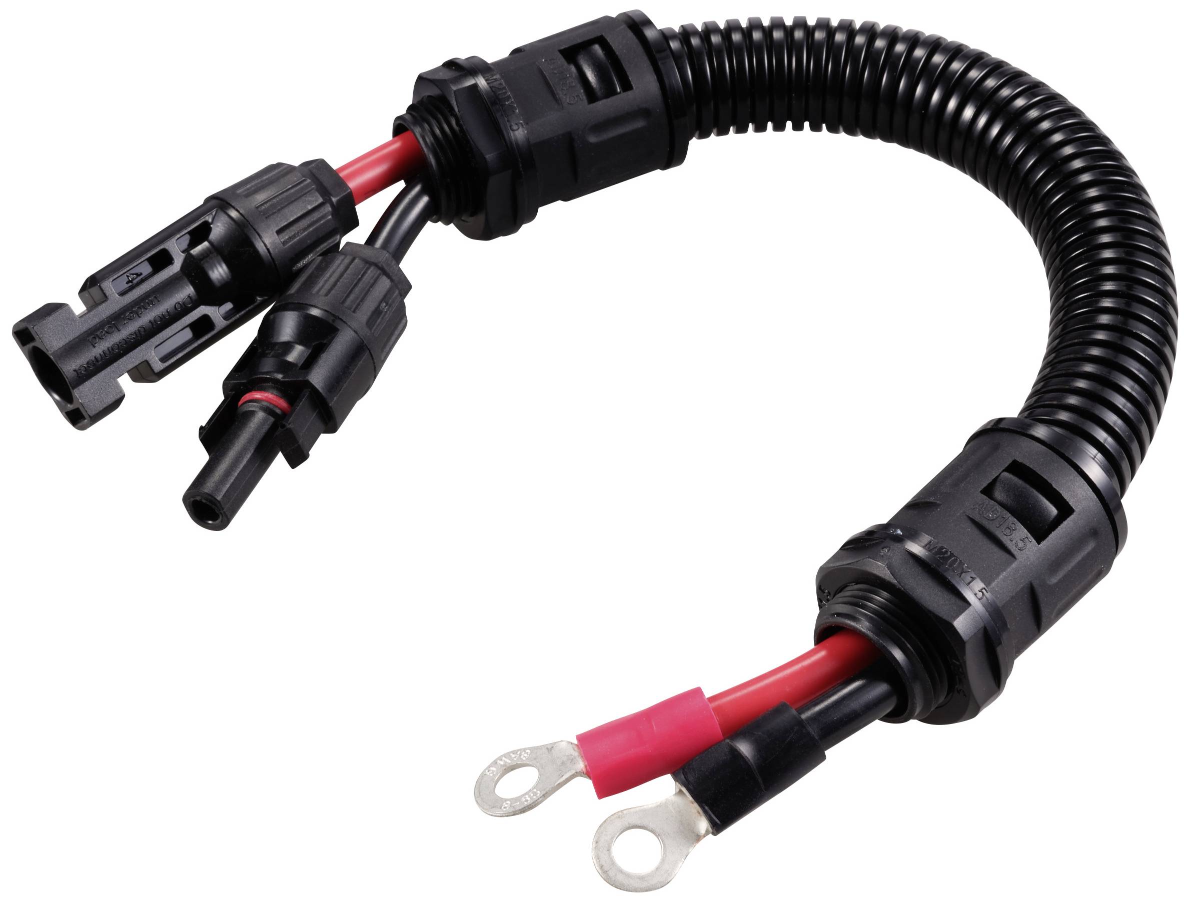 Tru Components TC-12195640 Solarni konektor MC4 na prstenastu kablovsku papucicu M8 600 V 30 A crna, crvena