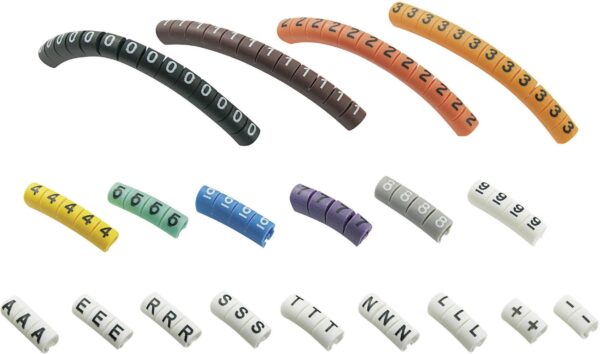 Obelezivac za kablove, stampani simbol 0 - 9, A, E, L, N, R, S, T, -, + opseg spoljasnjeg precnika 1 do 3 mm 545007 ECMKP-1 Tru Components