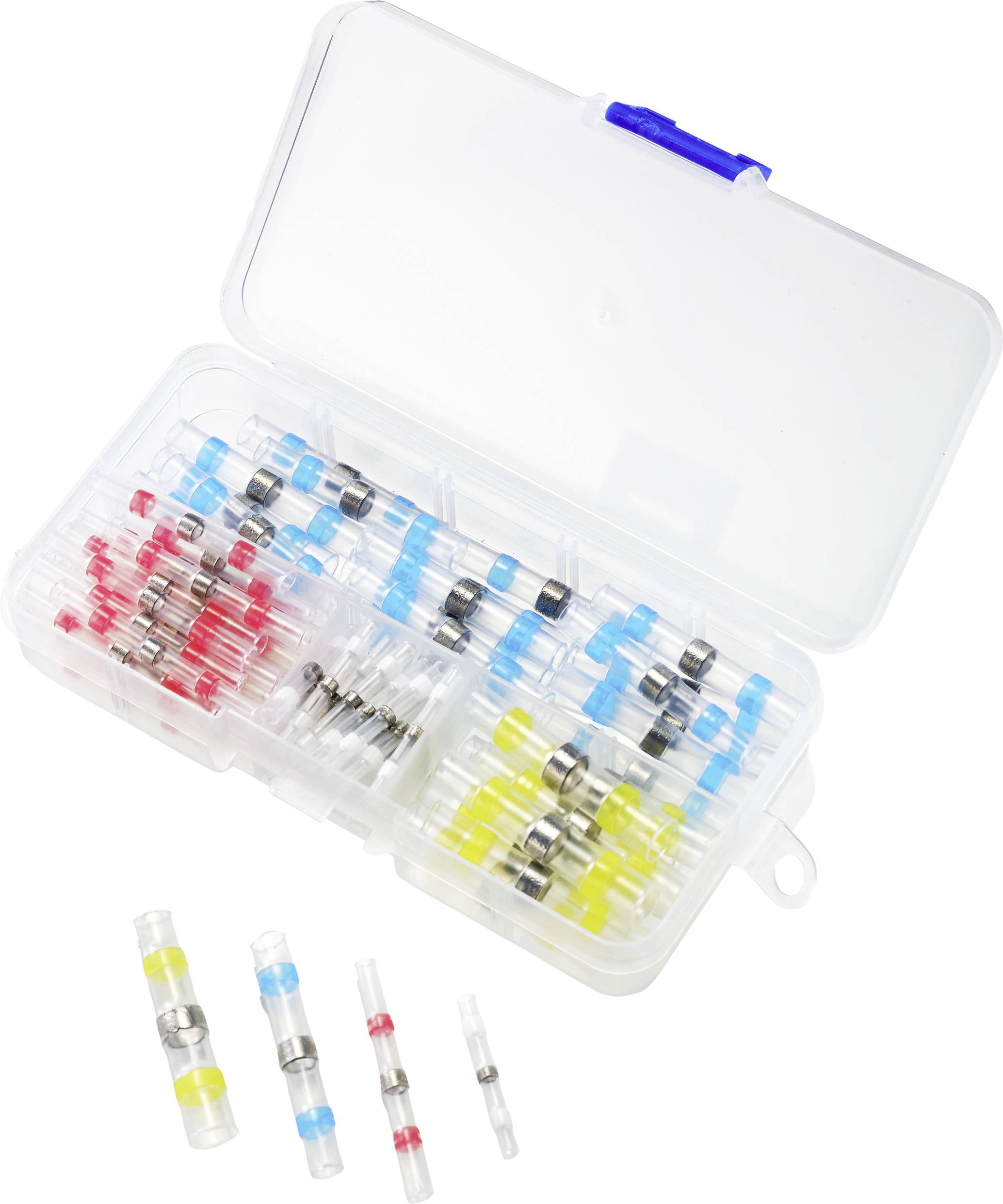 Tru Components TC-9508160 udarni konektor za kutije sa asortimanom, uklj. okrugli utikac 6 mm 2 6 mm 2 potpuno izolovan bela, crvena, plava, zuta