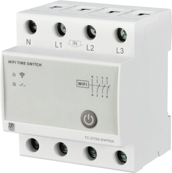 Tru Components TC-12485088 TC-GTS8-V4P63A Vi-Fi prekidac 230 V/AC  Vremenski opseg: 1 min - 24 h 3 NE