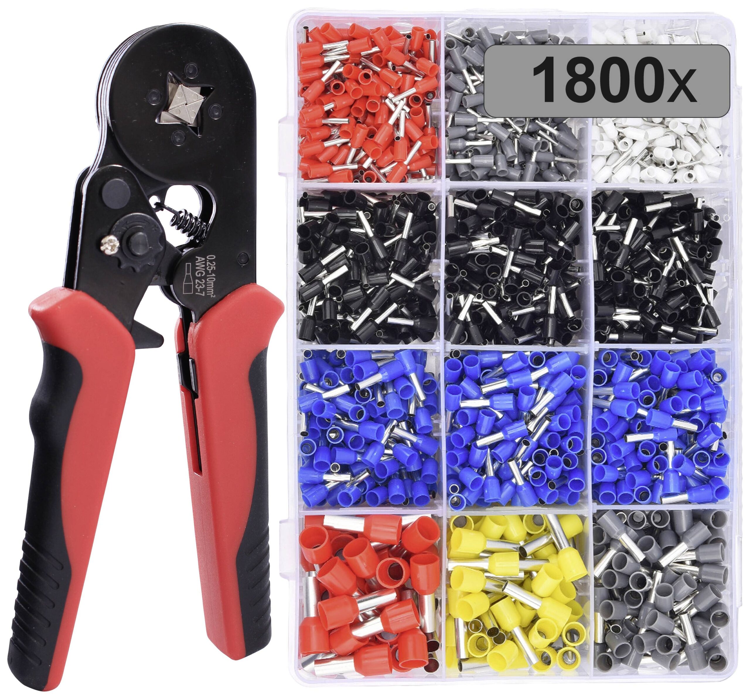 Tru Components TC-12888376 asortiman supljih provodnika 0,5 mm 2, 0,75 mm 2, 1 mm 2, 1,5 mm 2, 2,5 mm 2, 4 mm 2, 6 mm 2, 10 mm 2 delimicno izolovanih 1800 kom