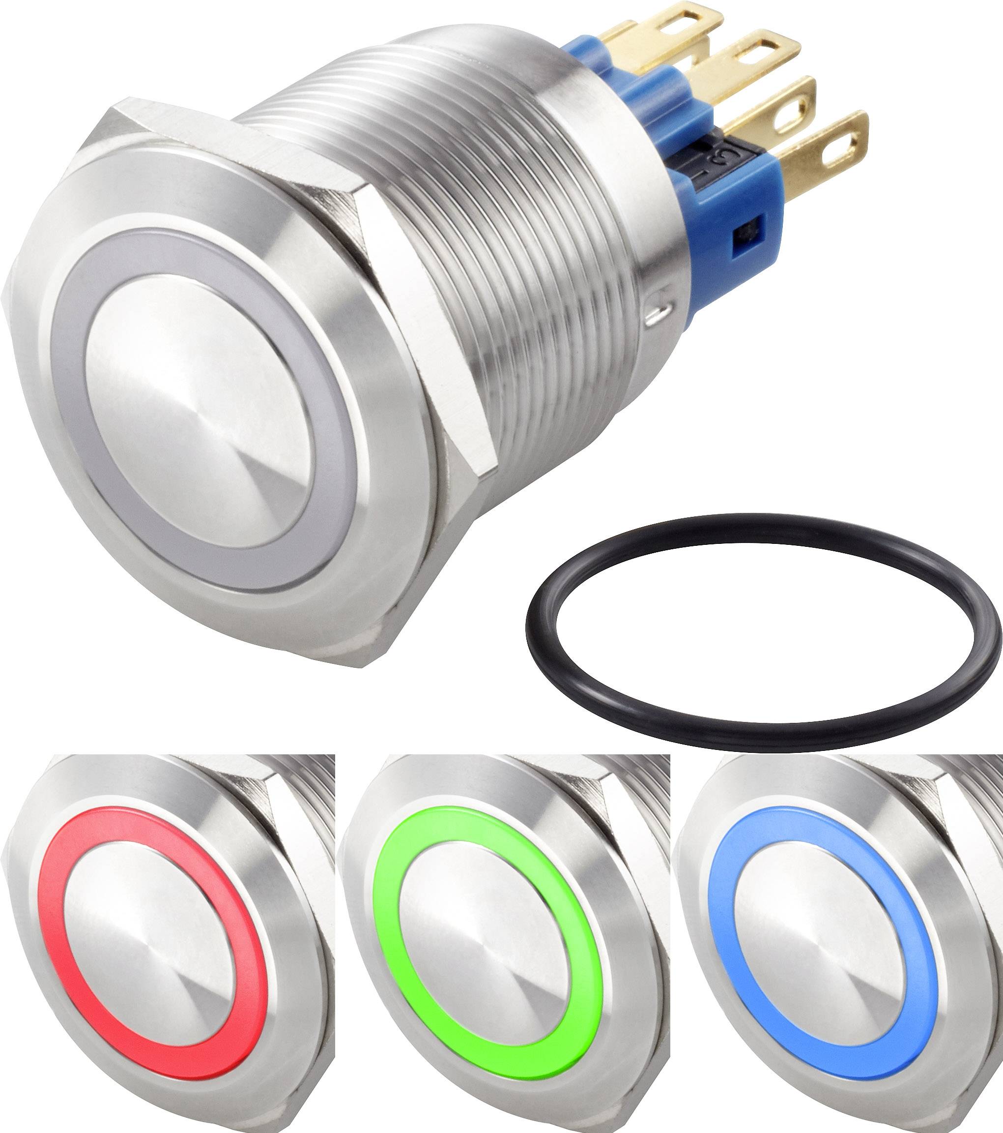 Tru Components TC-7494644 TC-GK22-11ZE/41RGB/ prekidac sa zastitom od vandalizma 250 V/AC 3 A 1 * iskljuceno/ukljuceno sa zakljucavanjem crvena, zelena, plava, RGB IP65