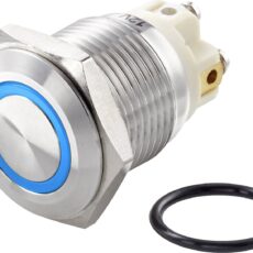 Tru Components TC-7494696 TC-GK16F-10E/L/B/12V/S prekidac sa zastitom od vandalizma 48 V/DC 2 A 1 * dugme iskljuceno/(ukljuceno) plavo IP65