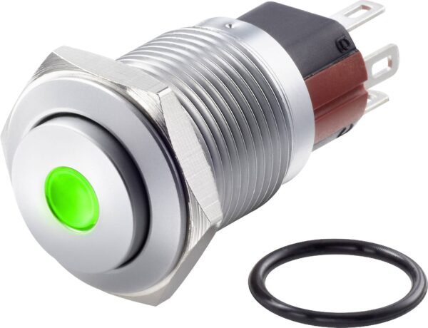 Tru Components TC-7494932 TC-GK16-KH-11D/J/G/12V/C prekidac sa zastitom od vandalizma 48 V/DC 2 A 1 * iskljuceno/(ukljuceno) dugme zeleno IP65
