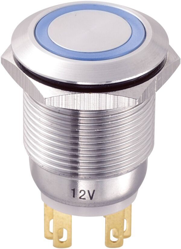 Tru Components TC-8904668 LAS1-GK-11E/B/12V prekidac sa zastitom od vandalizma 250 V/AC 3 A 1 * dugme iskljuceno/(ukljuceno) plavo