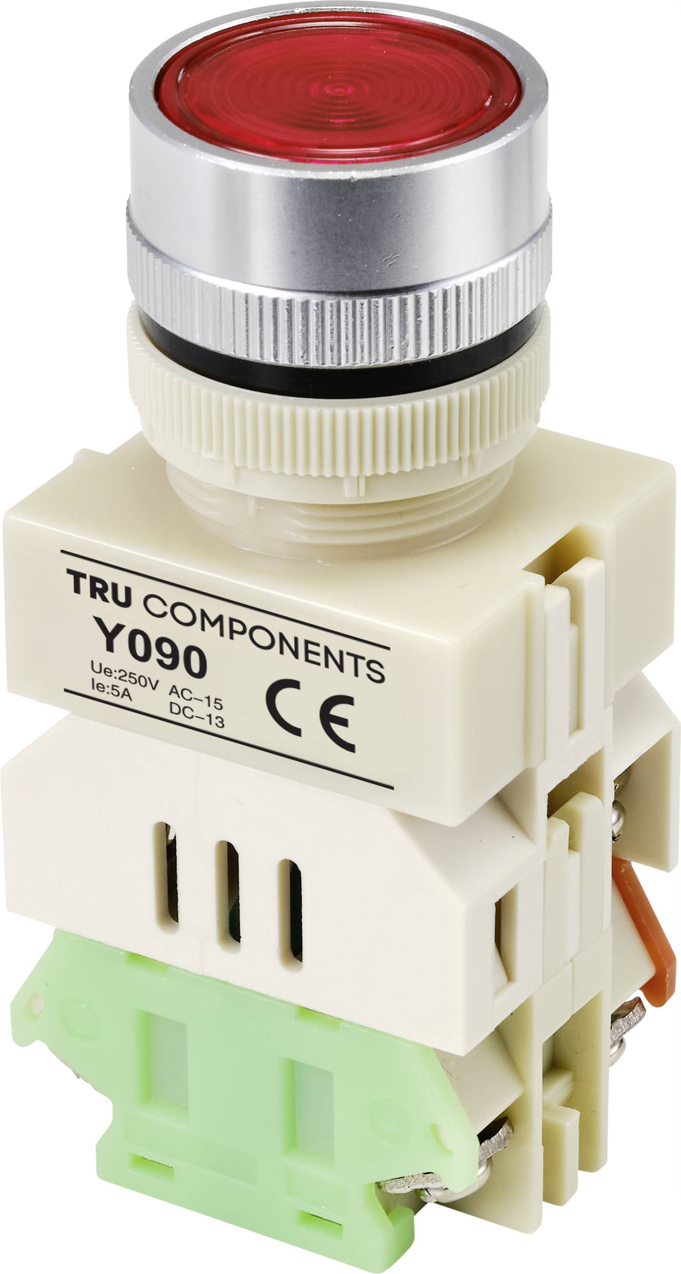 Tru Components TC-9219080 I090 dugme 250 V/AC 5 A 1 * dugme za ukljucivanje/(ukljucivanje) crveno (fi) 30 mm