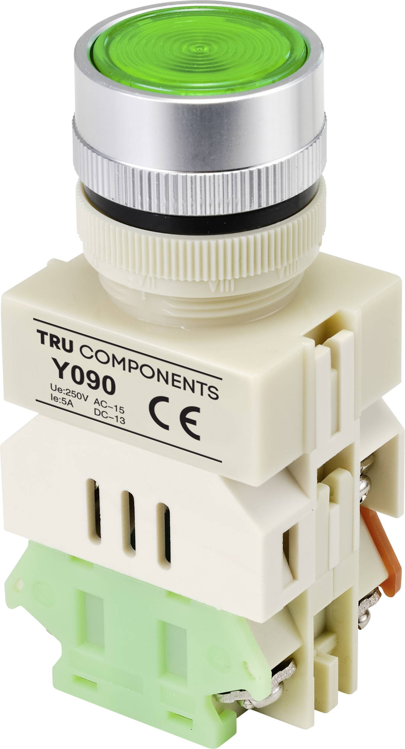 Tru Components TC-9219084 I090 dugme 250 V/AC 5 A 1 * dugme za ukljucivanje/(ukljucivanje) zeleno (fi) 30 mm
