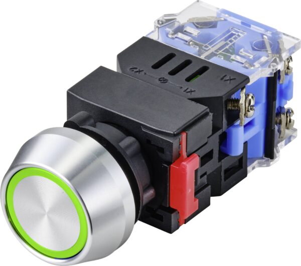 Tru Components TC-9428136 LAS0-L-11EB/G/12V dugme 250 V 5 A 1 * dugme za iskljuceno/(ukljuceno) zeleno IP40