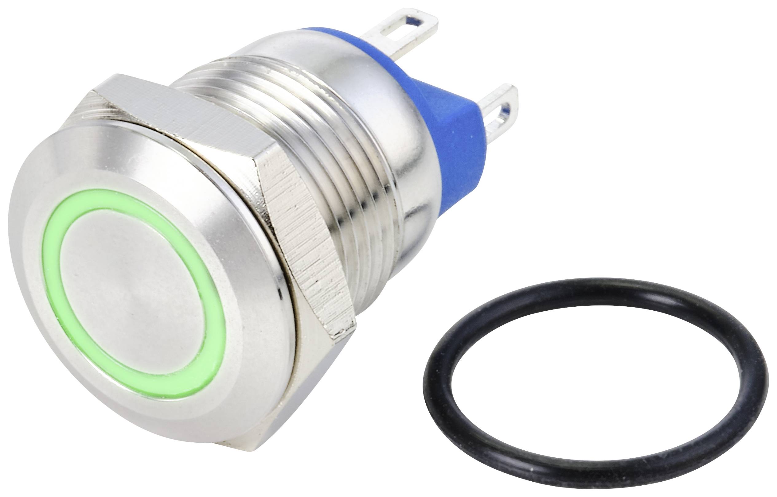 Tru Components TC-10090900 GK12-AF-10E/J/G/24V/S prekidac sa zastitom od vandalizma 48 V/DC 2 A 1 * dugme iskljuceno/(ukljuceno) zeleno IP67