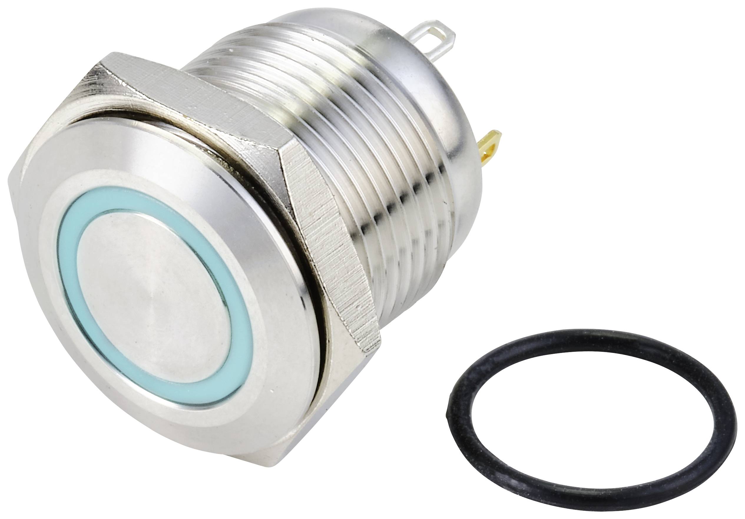 Tru Components TC-10090920 GK16F-10E/J/B/24V/S prekidac sa zastitom od vandalizma 48 V/DC 2 A 1 * dugme iskljuceno/(ukljuceno) plavo IP65