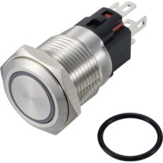 Tru Components TC-12647404 prekidac sa dugmetom 250 V/AC 3 A 1 * iskljuceno/(ukljuceno) IP65 plavi nerdjajuci celik sa zakljucavanjem