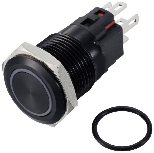 Tru Components TC-12647424 dugme 250 V/AC 3 A 1 * iskljuceno/(ukljuceno) IP65 crveno dugme eloksirani aluminijum