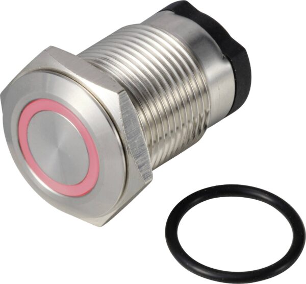 Tru Components ONPOV6316F-10E/K/R/12V/S dugme 36 V DC/AC 2 A 1 * iskljuceno/(ukljuceno) IP65 dugme crveno