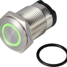 Tru Components ONPOV6316F-10ZE/K/G/12V/S dugme 36 V DC/AC 2 A 1 * iskljuceno/(ukljuceno) IP65 zakljucavanje zeleno