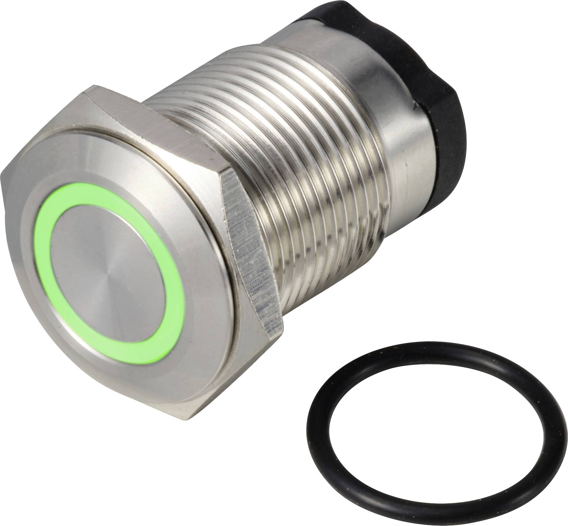 Tru Components ONPOV6316F-10E/K/G/12V/S dugme 36 V DC/AC 2 A 1 * iskljuceno/(ukljuceno) IP65 dugme zeleno