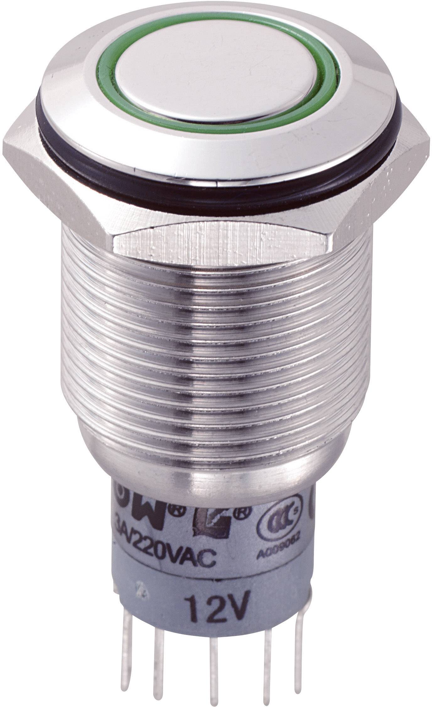 Tru Components 701833 LAS2GKF-22E/G/12V/S/P dugme sa zastitom od vandalizma 250 V/AC 3 A 2 * dugme za ukljucivanje/(ukljucivanje) zeleno