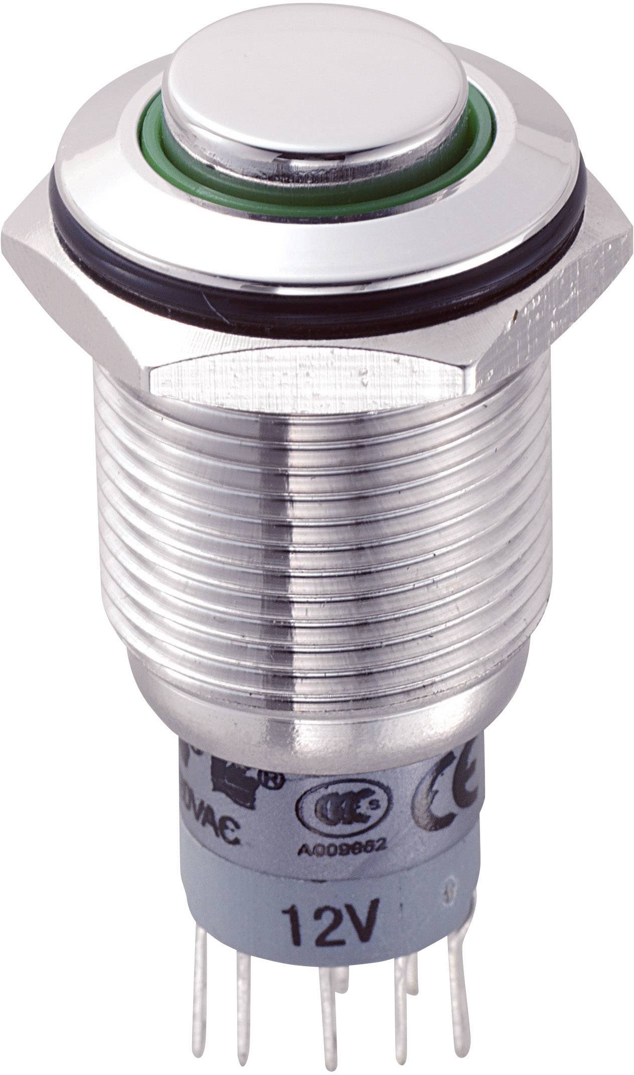 Tru Components LAS2GKH-22ZE/G/12V/S/P prekidac sa zastitom od vandalizma 250 V/AC 3 A 2 * uklj./ukljuceno zakljucavanje zeleno zakljucavanje