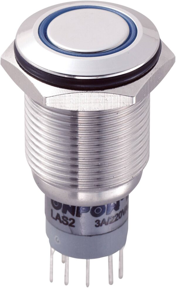 Tru Components LAS2GKF-22ZE/B/12V/S/P prekidac sa zastitom od vandalizma 250 V/AC 3 A 2 * uklj./ukljuceno zakljucavanje plavo  zakljucavanje