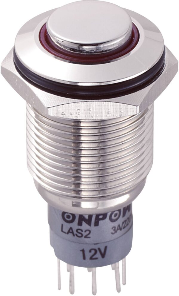 Tru Components LAS2GKH-22E/R/12V/N/P dugme sa zastitom od vandalizma 250 V/AC 3 A 2 * uklj./(ukljuceno) dugme crveno  dugme