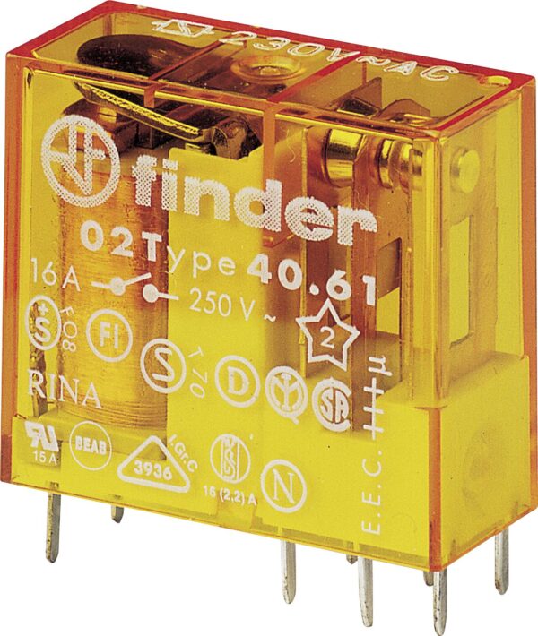 Finder 40.61.8.230.4001 PCB relej 230 V/AC 16 A 1 promena
