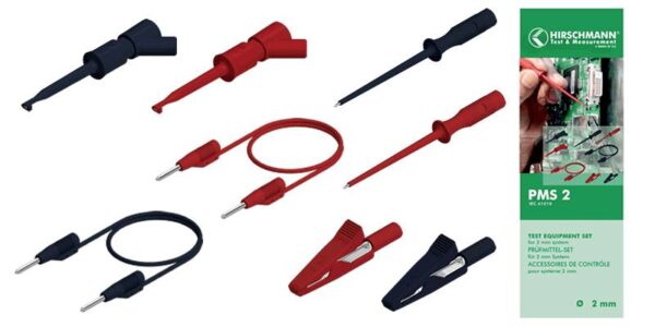 SKS Hirschmann PMS 2 komplet mernih kablova [konektor 2 mm - konektor 2 mm] 1.00 m crna, crvena 1 Set