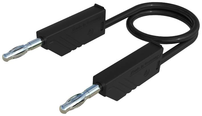 SKS Hirschmann CO MLN SIL 200/1 merni kabl lamelarni muski konektor 4 mm lamelarni muski konektor 4 mm 2.00 m crna