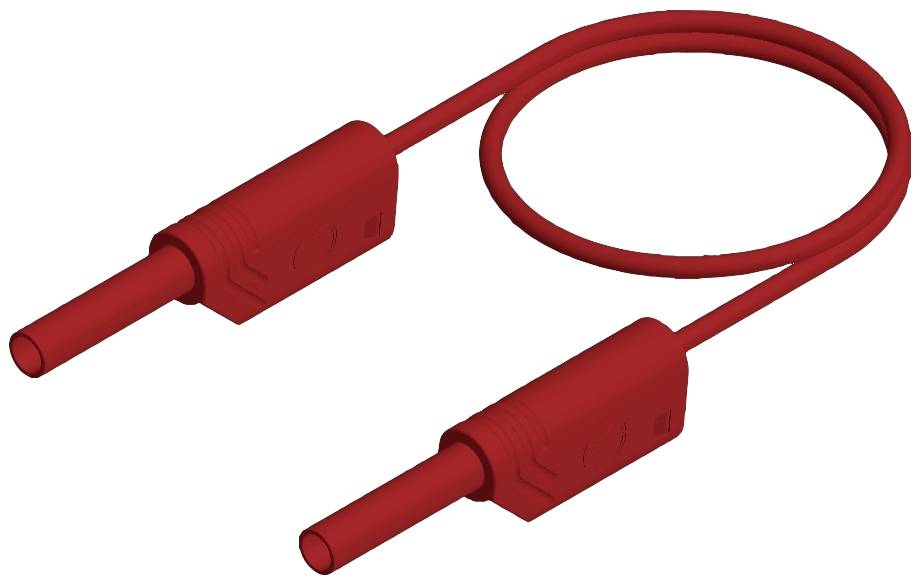 SKS Hirschmann MVL S 100/1 Au sigurnosni merni kabl lamelarni muski konektor 2 mm lamelarni muski konektor 2 mm 1.00 m crvena