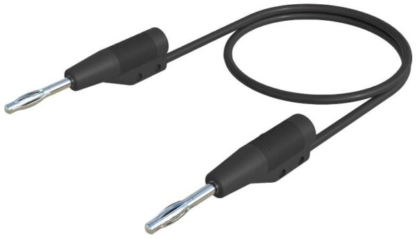 SKS Hirschmann MVL F 2/50 merni kabl [lamelarni muski konektor 2 mm - lamelarni muski konektor 2 mm] 0.50 m crna