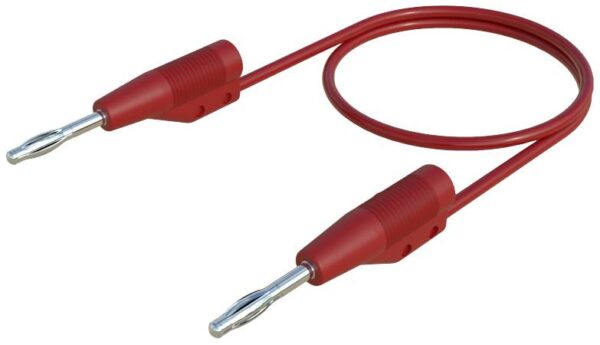 SKS Hirschmann MVL F 2/50 merni kabl [lamelarni muski konektor 2 mm - lamelarni muski konektor 2 mm] 0.50 m crvena