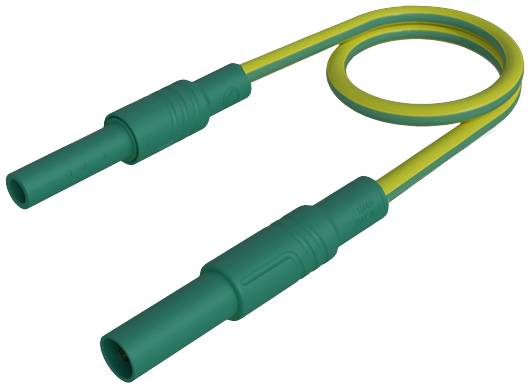 SKS Hirschmann MAL S GG-B 25/2,5  ge/gn sigurnosni merni kabl 4 mm sigurnosni utikac 4 mm sigurnosna uticnica 25 cm zuto-zelena