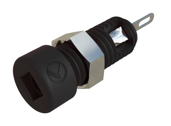 SKS Hirschmann MBI 1 minijaturni laboratorijski zenski konektor zenski konektor, vertikalna ugradnja Pin-fi: 2 mm crna
