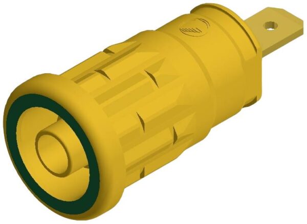 SKS Hirschmann SEP 2610 F4,8 sigurnosni laboratorijski zenski konektor zenski konektor, vertikalna ugradnja Pin-fi: 4 mm zuta, zelena