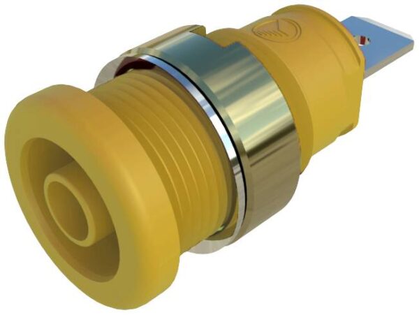 SKS Hirschmann SEB 2620 F6,3 sigurnosni laboratorijski zenski konektor zenski konektor, vertikalna ugradnja Pin-fi: 4 mm zuta
