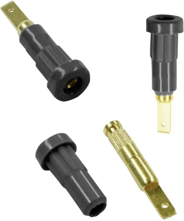 Staubli EB2 laboratorijski zenski konektor zenski konektor, vertikalna ugradnja Pin-fi: 2 mm crna
