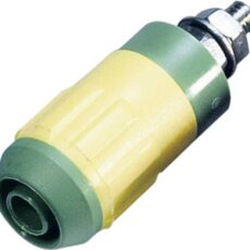 Staubli XUB-G laboratorijski zenski konektor zenski konektor, vertikalna ugradnja Pin-fi: 4 mm zelena, zuta