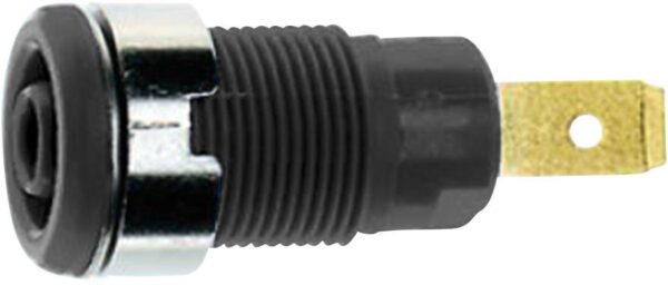 Staubli SLB 4-F6,3 sigurnosni laboratorijski zenski konektor zenski konektor, vertikalna ugradnja Pin-fi: 4 mm crna