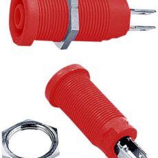 Staubli XEB-1R sigurnosni laboratorijski zenski konektor zenski konektor, vertikalna ugradnja Pin-fi: 4 mm crvena