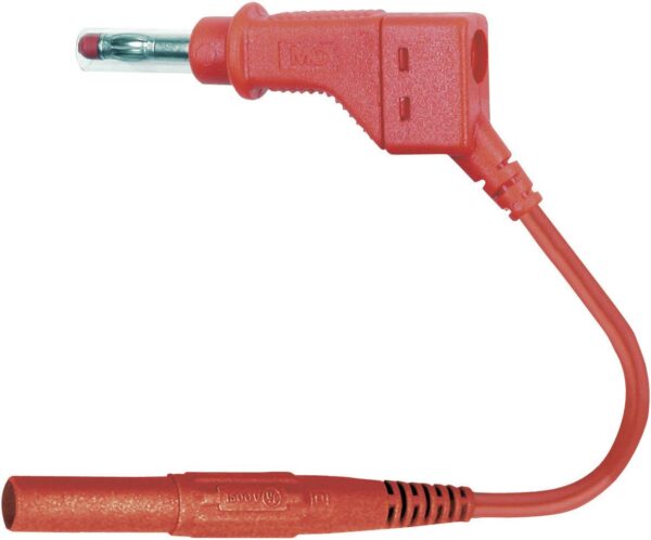 Staubli 66.9411-20022 sigurnosni merni kabl lamelarni muski konektor 4 mm lamelarni muski konektor 4 mm 2.00 m crvena