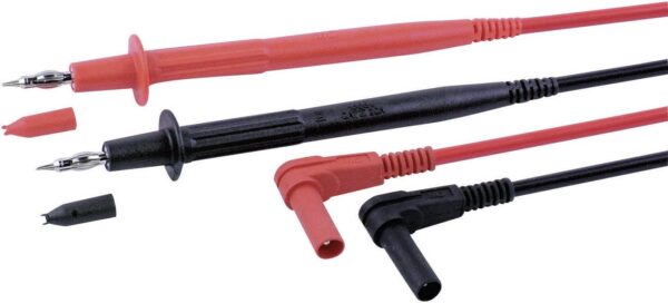 Staubli XPF-484 100 CM komplet sigurnosnih mernih vodova [lamelarni muski konektor 4 mm - sonda] 1.00 m crna, crvena