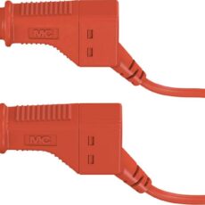Staubli XZG425/SIL sigurnosni merni kabl [lamelarni muski konektor 4 mm - lamelarni muski konektor 4 mm] 2.00 m crvena