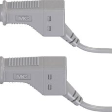 Staubli XZG425/SIL sigurnosni merni kabl [lamelarni muski konektor 4 mm - lamelarni muski konektor 4 mm] 2.00 m siva